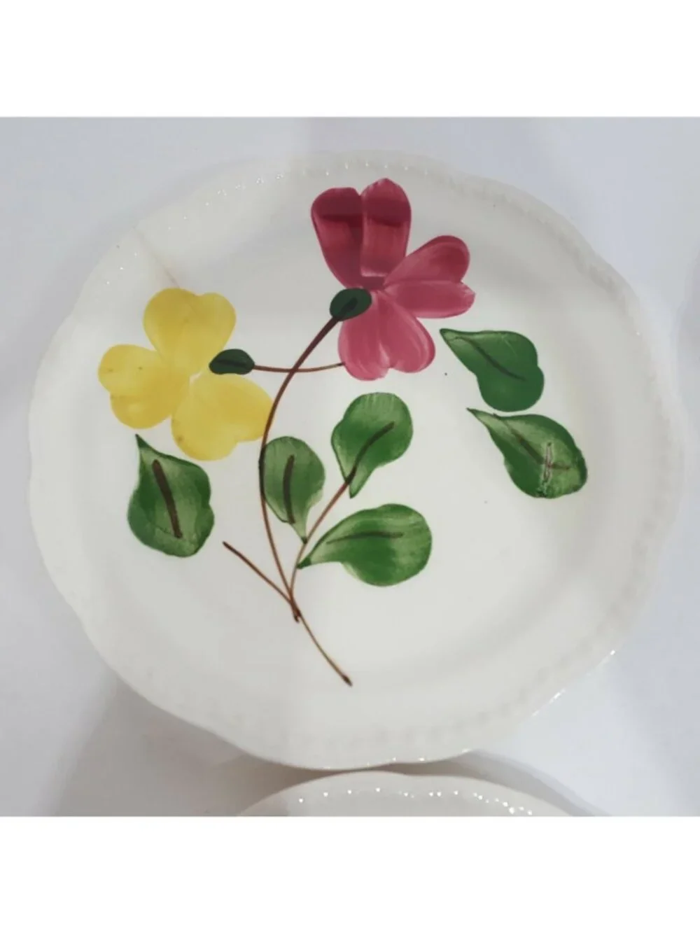 4 Vintage Heritage Ware Stetson Hand Painted Floral Dinner Plate 9.50 Inch White